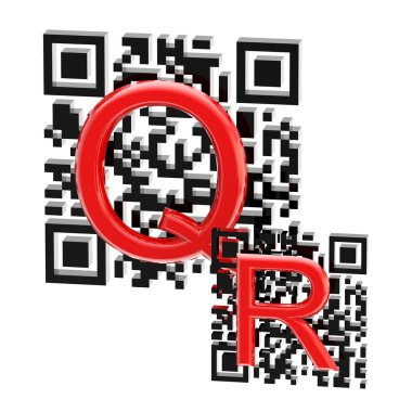 QR code illustration made of two codes clipart