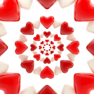 Abstract background made of glossy hearts clipart