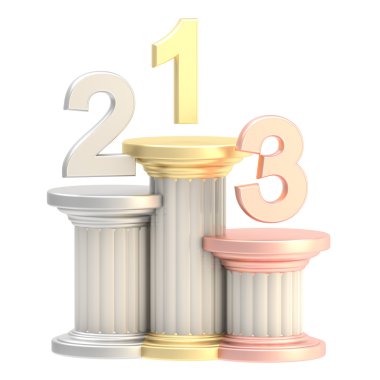 Winner pedestal: winner places as columns clipart