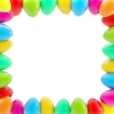 Glossy easter egg square colorful frame clipart