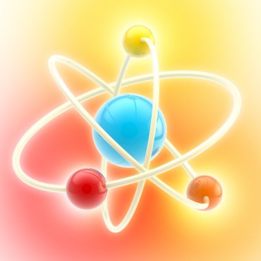 Atom parlak ve renkli sembol