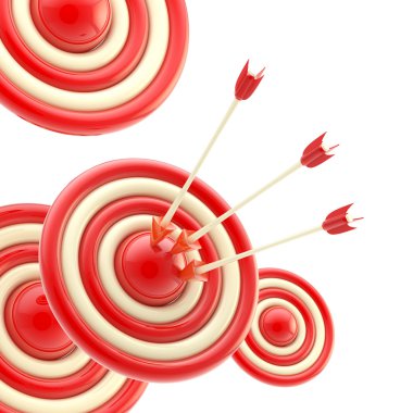 Arrows in the center of the red target clipart