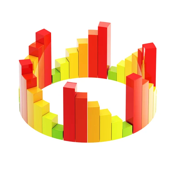 Desenvolvimento cíclico, crescimento como um gráfico colorido — Fotografia de Stock