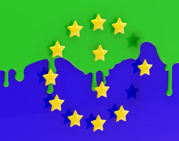 Renkli AB bayrağı olarak Avrupa muslimization — Stok fotoğraf