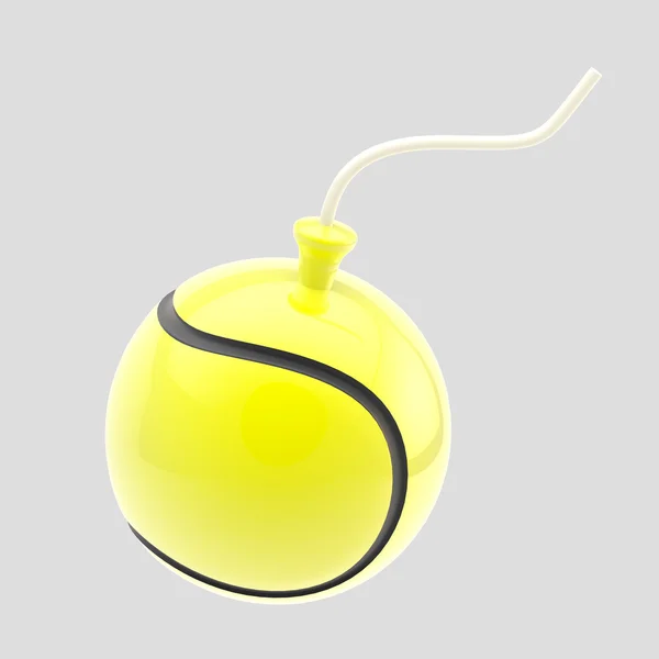 Glansigt tennisboll som en bomb som isolerade — Stockfoto