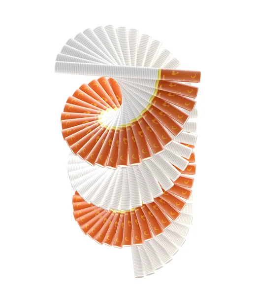 Maneira dos fumantes: escada radial feita de cigarros — Fotografia de Stock
