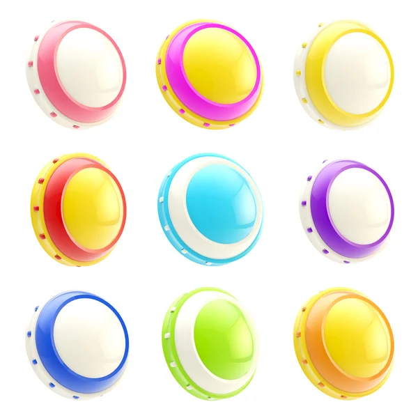Conjunto de plantillas de botones brillantes de colores aislados — Foto de Stock