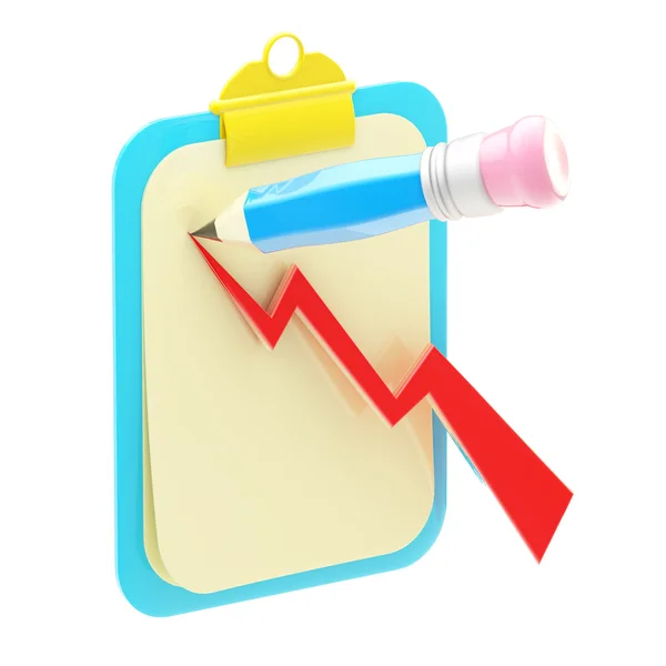 Stagnazione degli indicatori su una graffetta isolata — Foto Stock