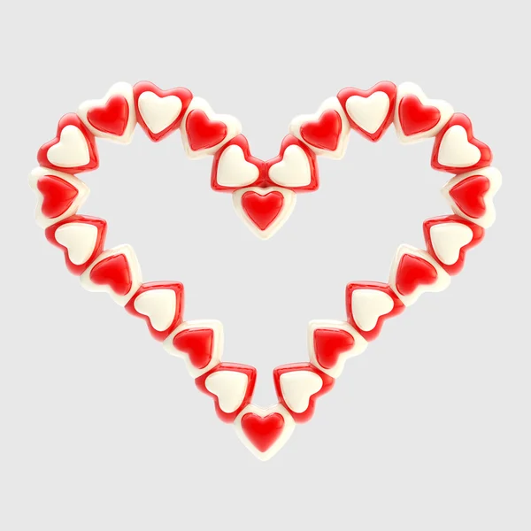 St. Valentine symbol made of hearts isolated — Stock Photo, Image