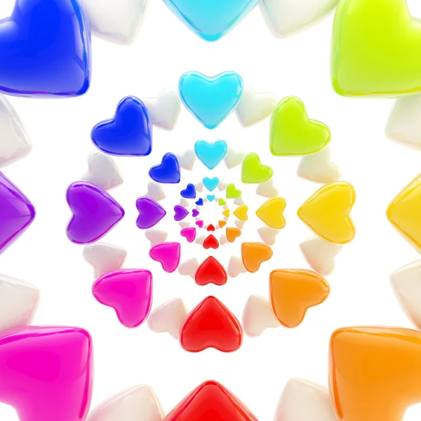 Abstract background made of glossy hearts — Stock Photo, Image