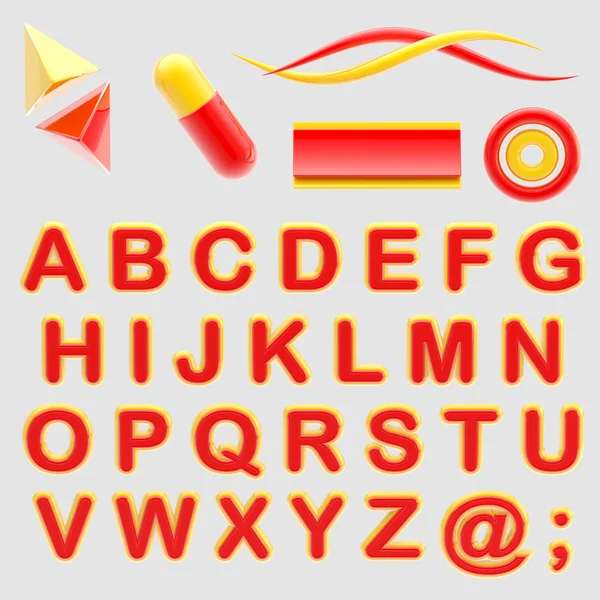 Haga su conjunto de alfabeto abc logotipo con emblemas —  Fotos de Stock