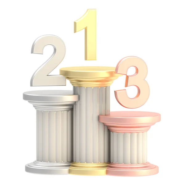Pedestal do vencedor: lugares do vencedor como colunas — Fotografia de Stock