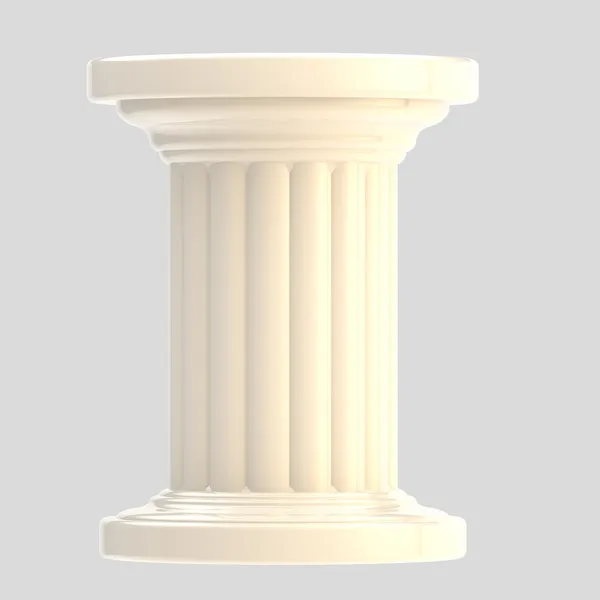 Biały błyszczący kolumna filar na białym tle — Zdjęcie stockowe