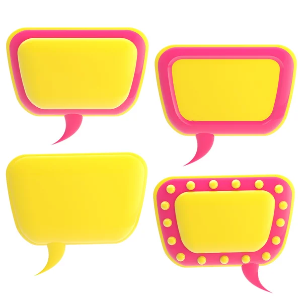 Set of four glossy text bubbles isolated — Stock Photo, Image