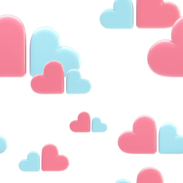 Naadloze wolk achtergrond gemaakt van harten — Stockfoto
