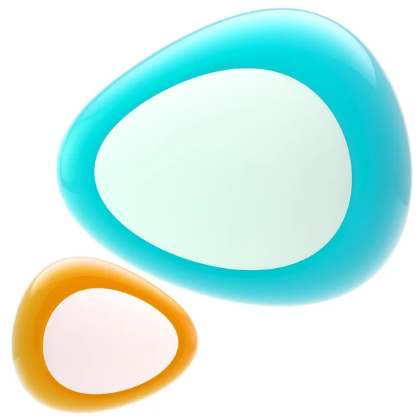 Două șablon de design alb lucios buton izolat — Fotografie, imagine de stoc