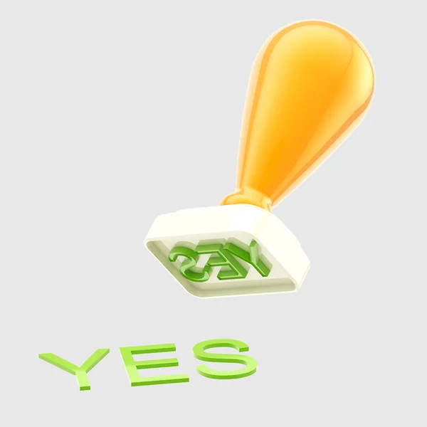 "Yes" rubber stamp isolated — Stock Photo, Image