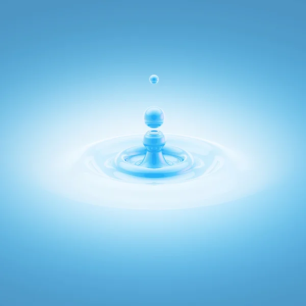 Blauwe water vloeibare daling abstracte achtergrond — Stockfoto