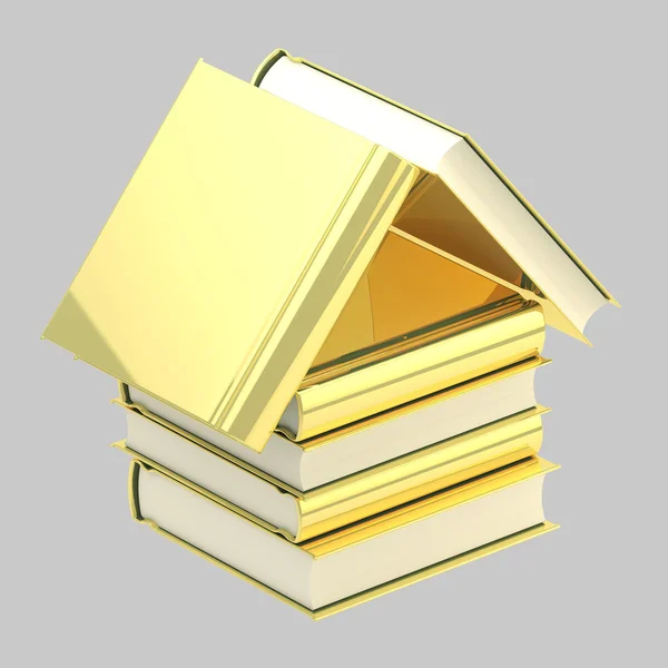 Buchhandlungs-Emblem als Haus aus Büchern — Stockfoto