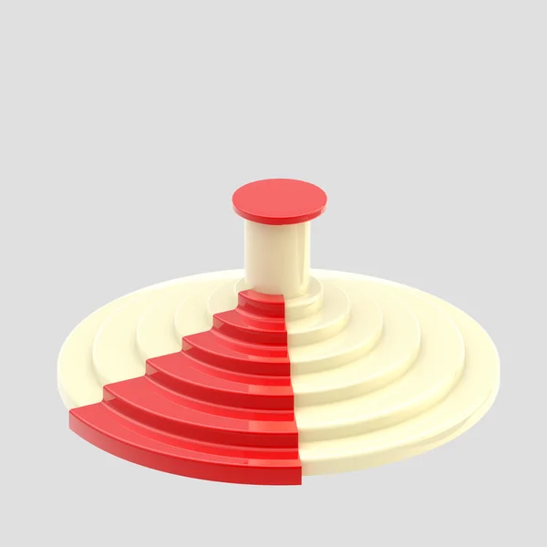Podium circulaire blanc avec un tapis rouge isolé — Photo