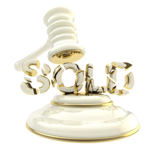 Auction and bidding "sold" emblem isolated — Stock Photo, Image