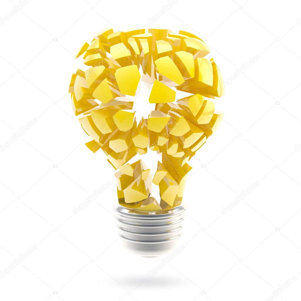 Great idea: shiny and glossy broken light bulb