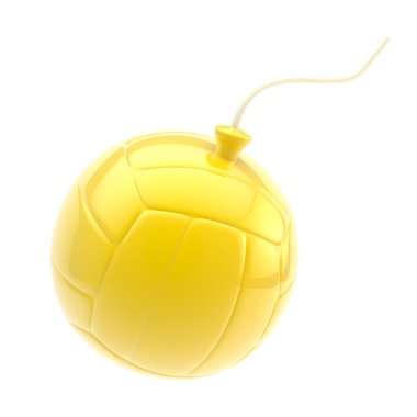 izole bir bomba gibi parlak sarı voleybol topu