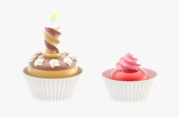 Two glossy cakes isolated — Stock Photo, Image
