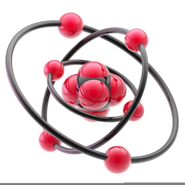 纳米技术的会徽，作为原子结构 — 图库照片
