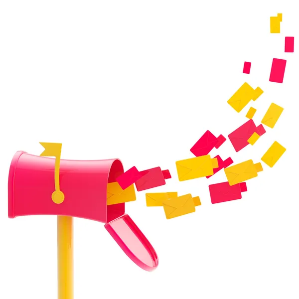 Mailbox met een zwerm vliegen in briefwisseling — Stockfoto