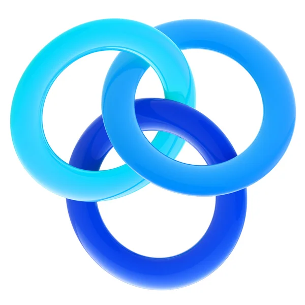 Emblema brillante abstracto hecho de anillos entrelazados — Foto de Stock