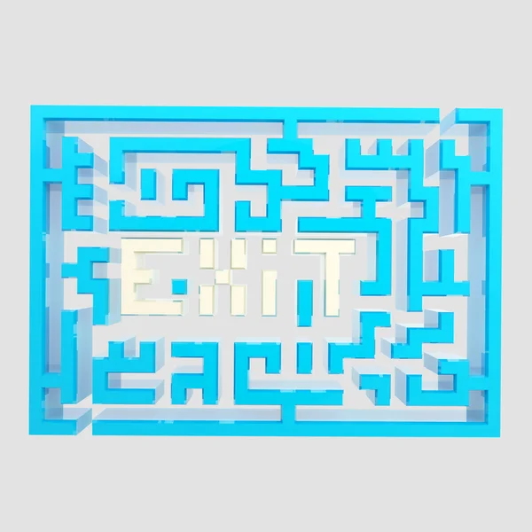 stock image Exit sign icon as a labyrinth isolated