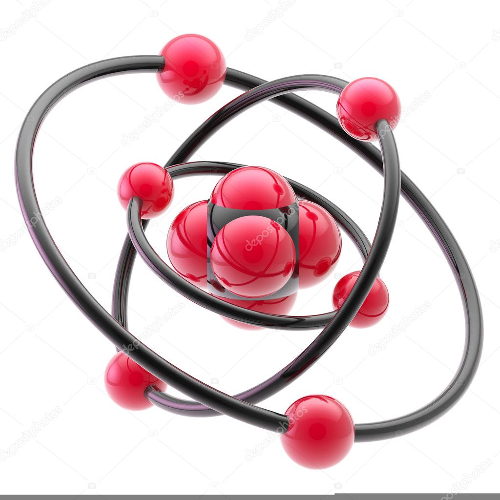 Nano technology emblem as atomic structure