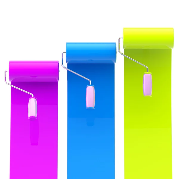 Barevný lesklý vrtáčky s barevné tahy — Stock fotografie