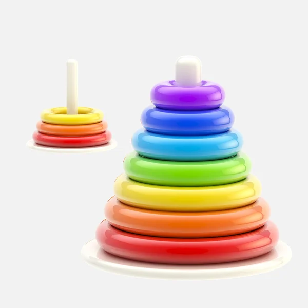 stock image Pyramid made of plastic rings, isolated