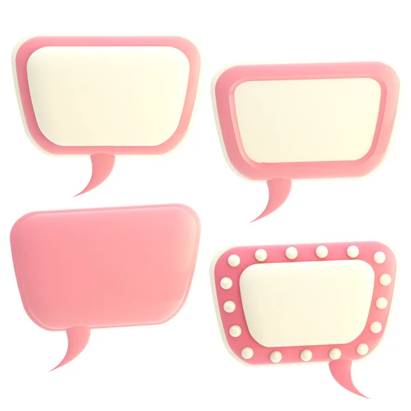 Set of four glossy text bubbles isolated — Stock Photo, Image