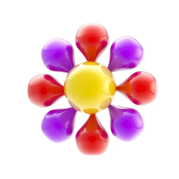 Abstract glossy flower icon isolated — Stock Photo, Image