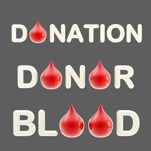 "Donasi, "donor", "darah" kata-kata — Stok Foto