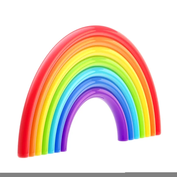 白で隔離される象徴的な光沢のある虹 — ストック写真