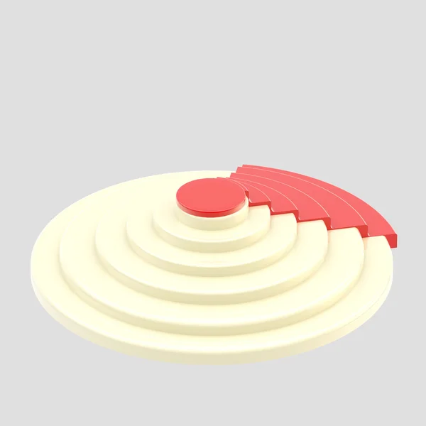 Pódio branco circular com um tapete vermelho isolado — Fotografia de Stock