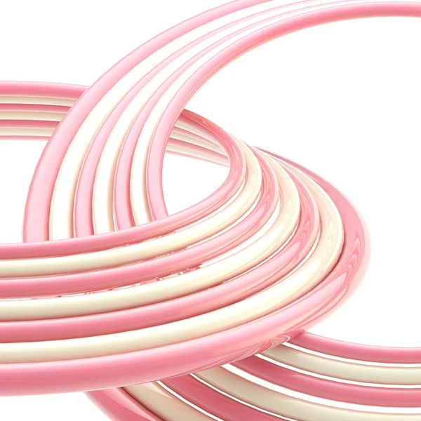 Absztrakt háttér: rózsaszín és fehér gyűrű, fehér — Stock Fotó