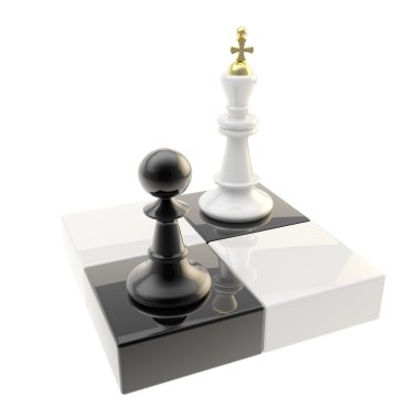 Chess icon illustration of pawn and king clipart