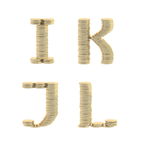 ABC alphabet symbols made of coins — Stock Photo, Image