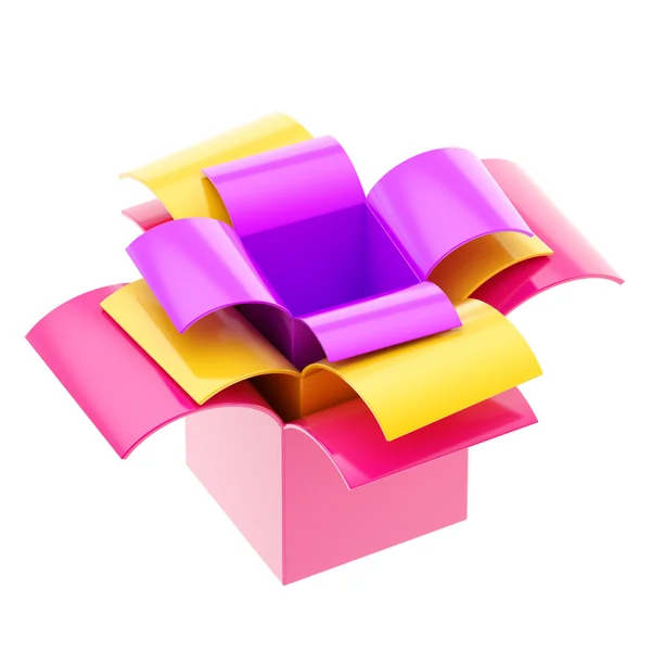 Three colorful gift boxes isolated — Stock Photo, Image