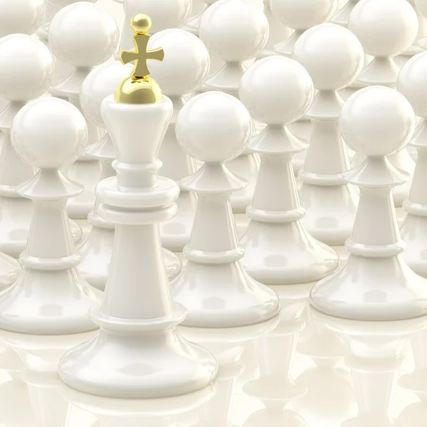 Chess ljus bakgrund: kung och brickor — Stockfoto