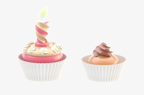 Two glossy cakes isolated — Stock Photo, Image