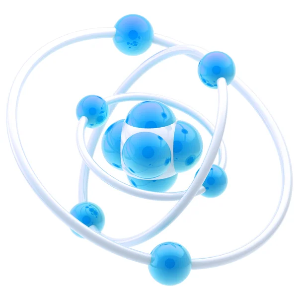 Nano emblema della tecnologia come struttura atomica — Foto Stock