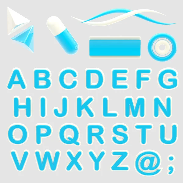 Machen Sie Ihr Logo Abc-Alphabet-Set mit Emblemen — Stockfoto