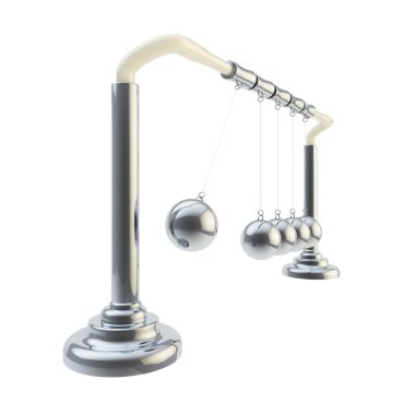 Inertia and balance: Newton's cradle isolated clipart