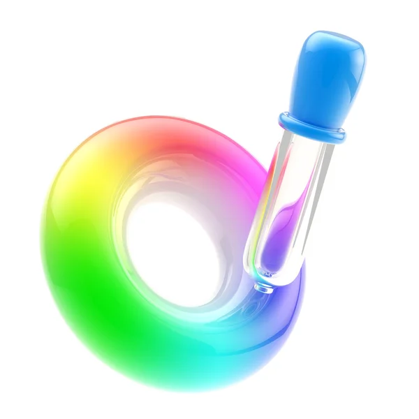 Farbauswahl-Symbol: Farbverlauf-Palette und Pipette — Stockfoto